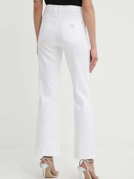 Džíny Guess KICK medium waist béžové