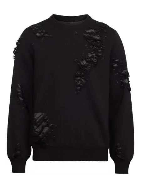 Pulover Mm6 Maison Margiela zdrențuiți negru