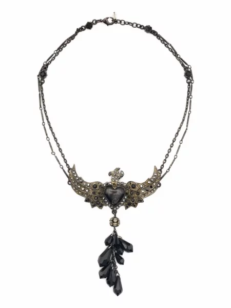 Náhrdelník Christian Lacroix Pre-owned se srdcovým vzorem černý