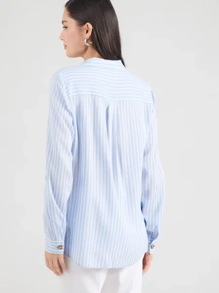 VERO MODA Bluză VMBUMPY albastru deschis alb