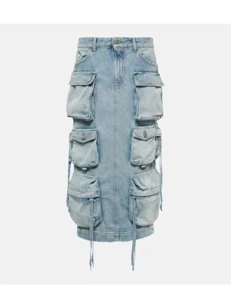 Fustă din denim The Attico albastru