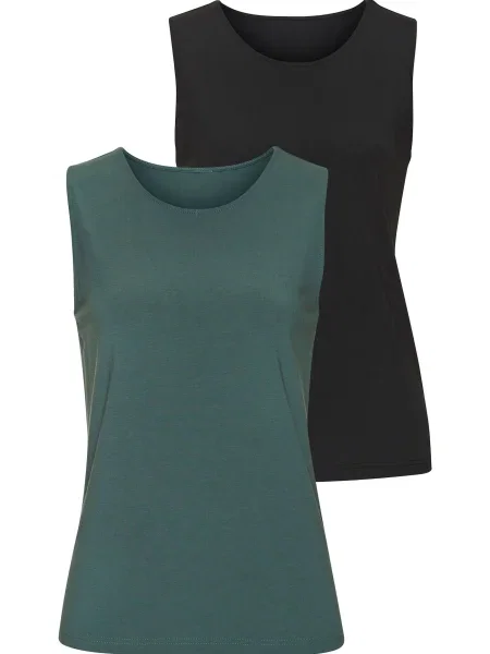 LASCANA Top verde smarald negru