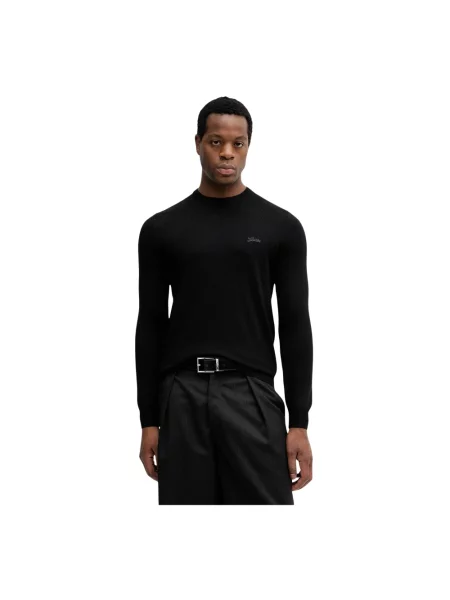 Sweter Guess wełniany z długim rękawem czarny