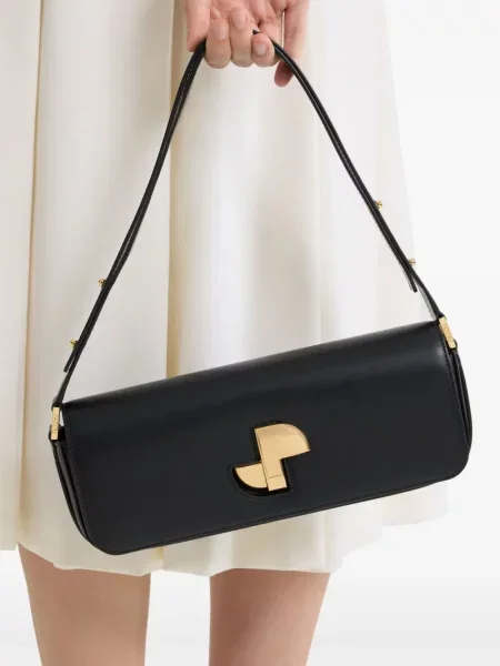 Geanta de piele Patou din piele negru
