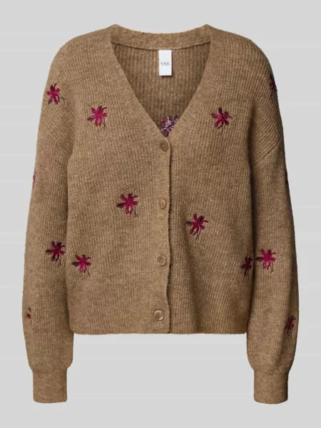 Kurtka z dzianiny z wyhaftowanymi detalami model ‘FLEUR’ Y.a.s