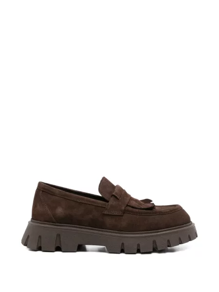 Pantofi loafer Sergio Moretti Firenze cu franjuri maro