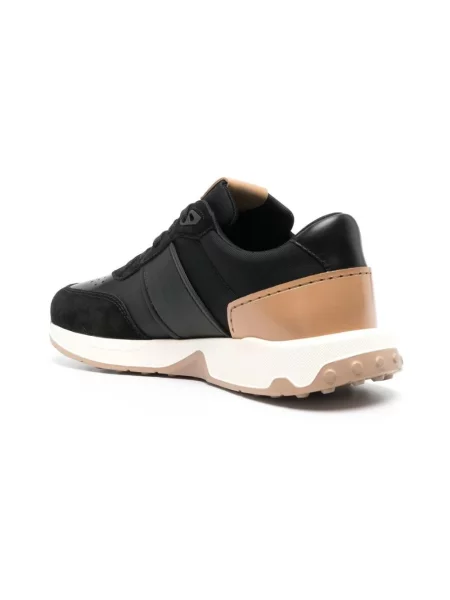 Sneakersy Tod's zamszowe w paski z paskiem czarne