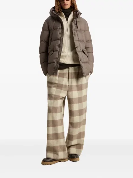 Geacă cu puf Woolrich cu glugă maro
