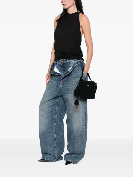 Top Balenciaga drapat negru