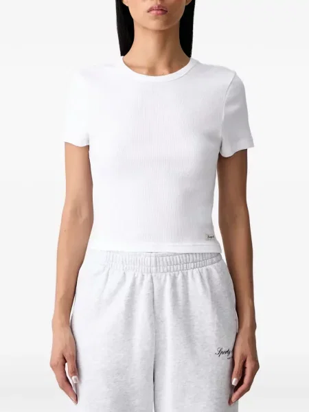 Tricou Sporty & Rich tricotate alb