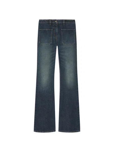 Pantaloni Courreges cu broderie albastru