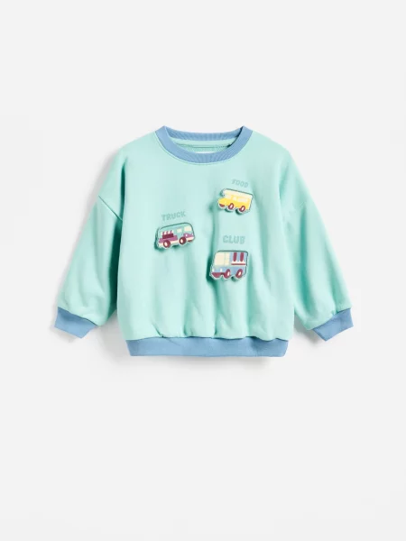 Reserved Bluza z aplikacją jasnoturkusowy