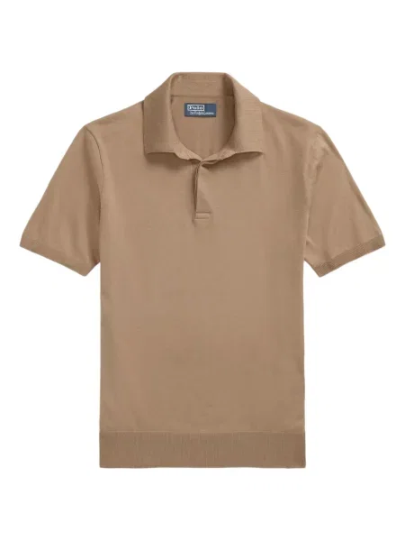 Дълго мрежеста тениска Polo Ralph Lauren с кръгло деколте зелено