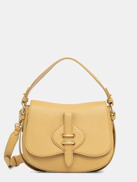 Coccinelle geantă crossbody pentru femei din piele MAVERY galben