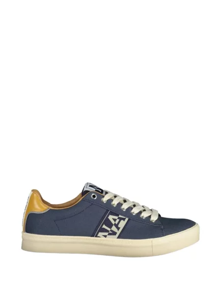 Sneakerși Napapijri cu imagine din canvas albastru