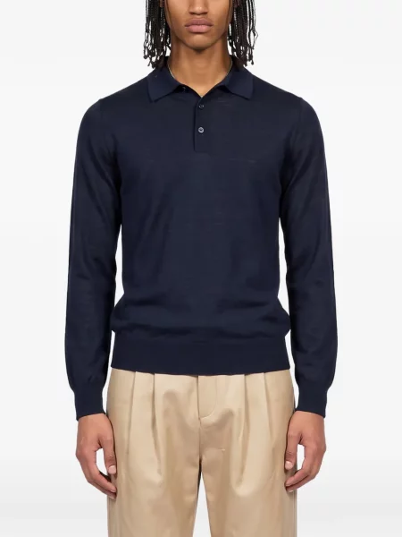 Lung tricou polo Kangra albastru