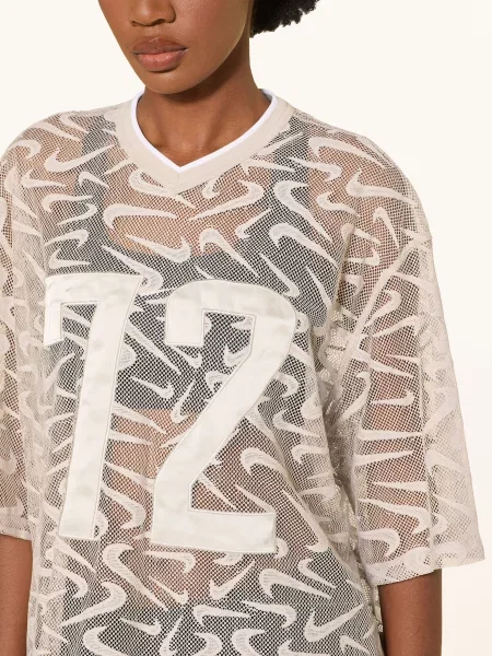 Nike Oversized Tričko Sportswear Chill Lace Ze Síťoviny krémová