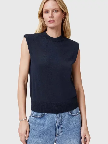 AllSaints tricou de lana KAYLA femei marin albastru