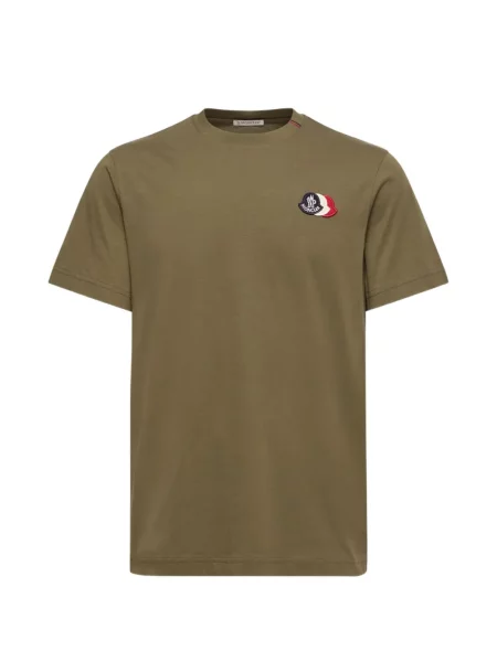 Tricou Moncler cu decolteu rotund cu autograf verde