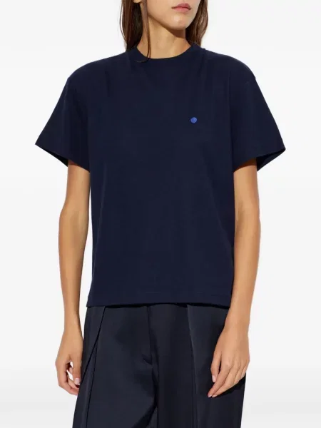 Tricou Jil Sander cu broderie albastru