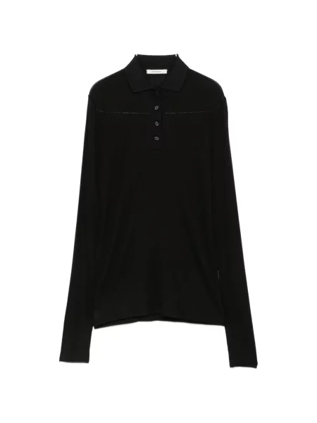 Lung tricou polo Entire Studios negru