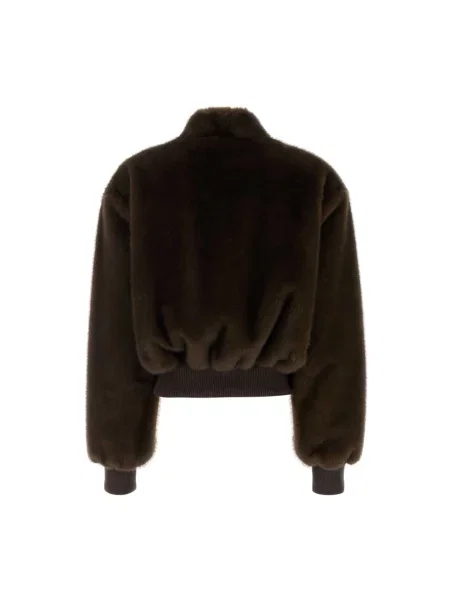 Kurtka bomber Stella Mccartney z norek brązowy