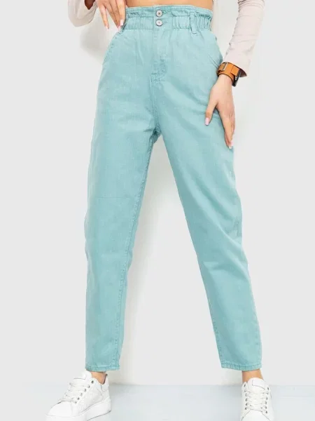 Джинси мом Ager бірюзовий