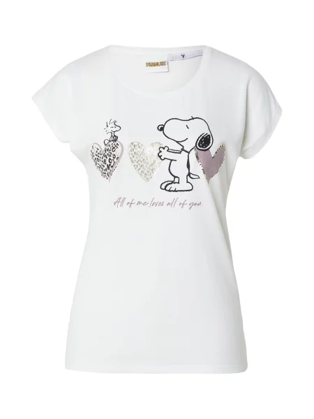 Hailys Tricou roz deschis / negru / murdar alb