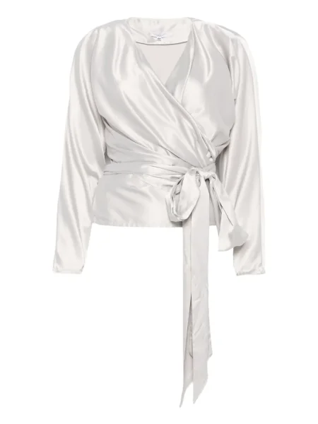Talia bluzka Giada Curti wiązana kopertowa szara