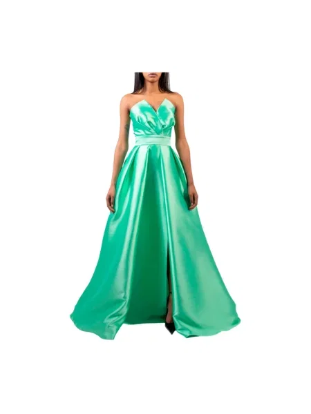 Długa sukienka maxi Doris S elegancka zielona