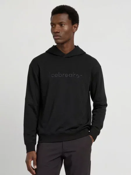 Icebreaker Mikina S Kapucí Realfleece™ Elemental Z Merino Vlny černá