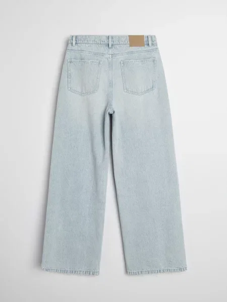 Джинси wide leg із середньою посадкою та перехрещеним синій