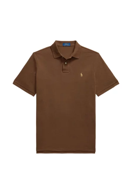 Tricou polo Polo Ralph Lauren cu glugă cu blană cu broderie roșu