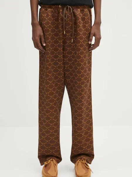 Donji dio trenirke A Bathing Ape College Monogram Relaxed Fit s uzorkom smeđa