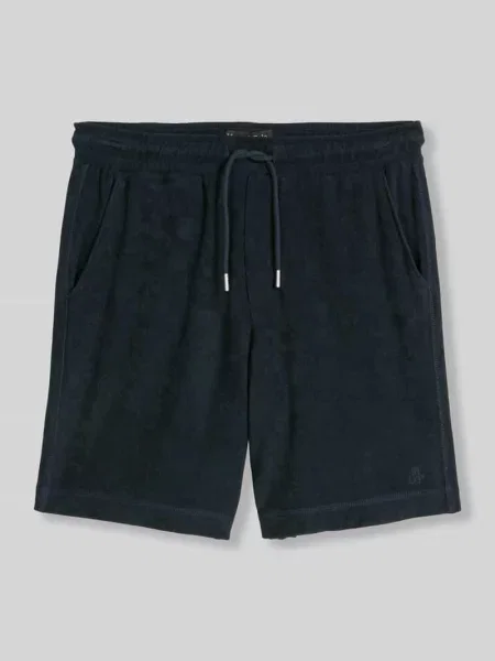 Szorty dresowe o kroju regular fit z czystej bawełnianej froty Marc O'polo granatowe