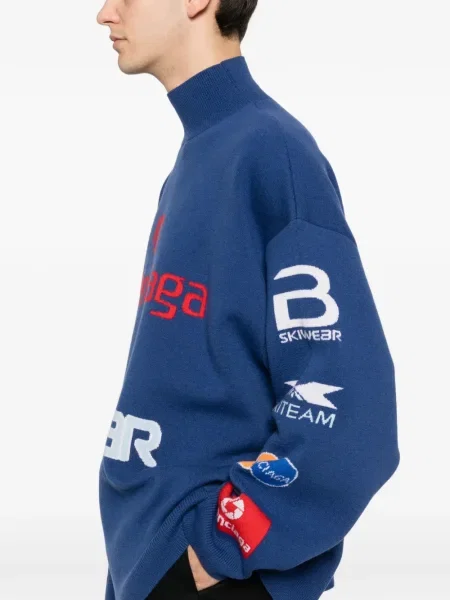 Жакардова водолазка Balenciaga синьо