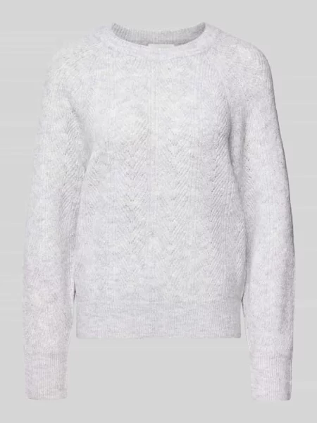 Sweter o kroju regular fit z imitacji dzianiny Apricot srebrny