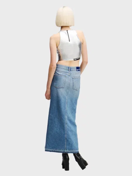 Джинсова спідниця Karl Lagerfeld Jeans бавовна/ліоцел синій