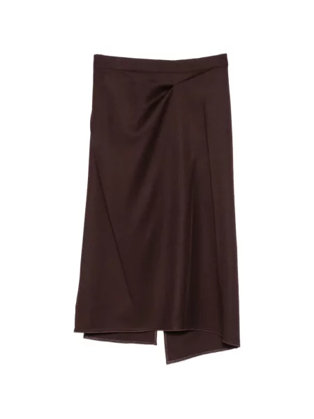 Fustă midi Victoria Beckham de lână roșu