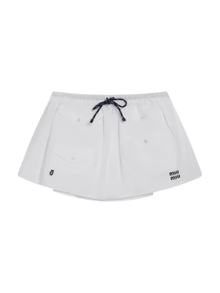 Spódnica mini Miu Miu z logo biała