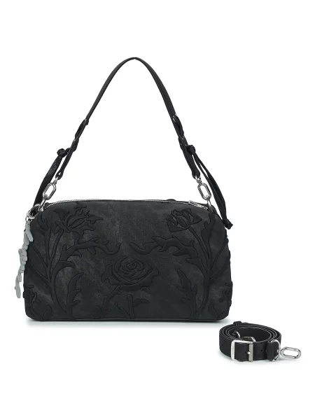 Crossbody torbica Desigual s cvetličnim vzorcem črna