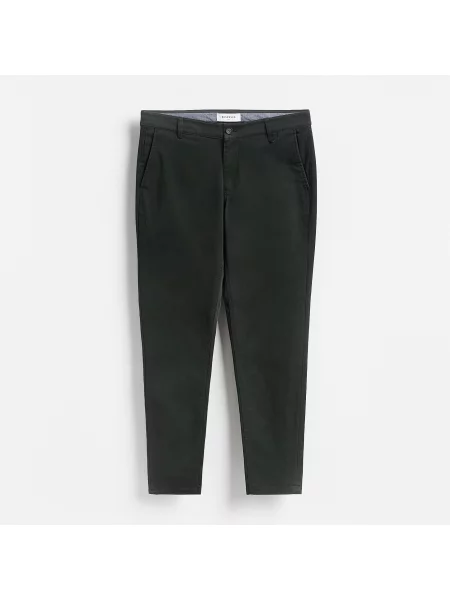 Reserved Chino slim fit nadrág acélzöld