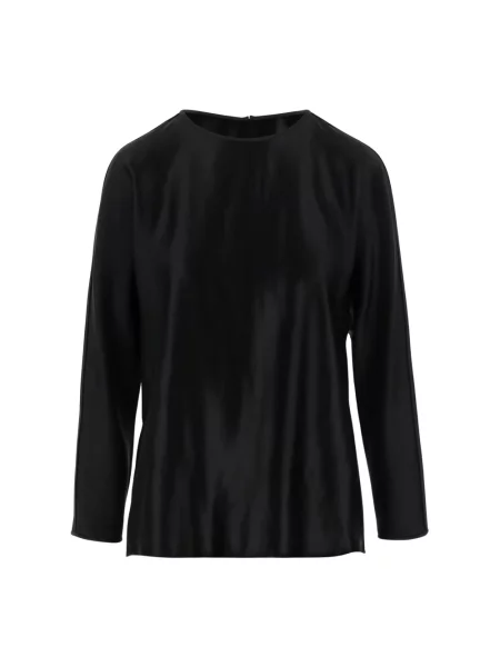 Jedwabny top Giorgio Armani czarny