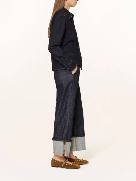 Opus Jeansy Wide Leg Moira Clean blau niebieskie