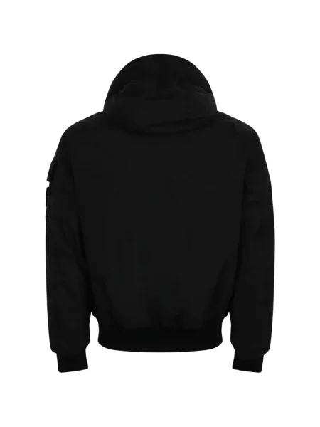Geacă Stone Island cu glugă cu strasuri negru