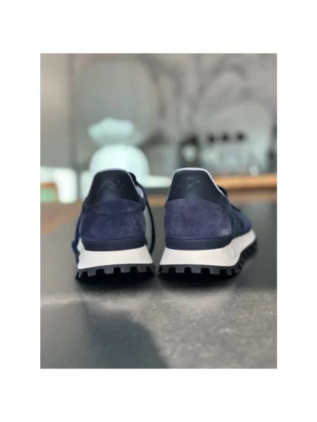 Sneakersy No Map Society skórzane niebieskie
