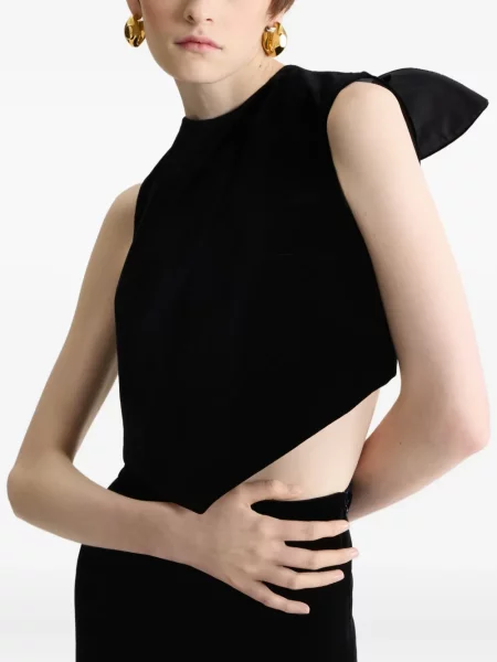 Top Patou z kokardką bez rękawów czarny