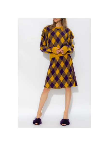 Sweter Burberry wełniany żółty