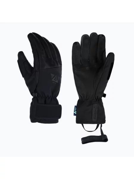 Mănuși de schi pentru bărbați Viking Norvik Pro Pipe full black negru