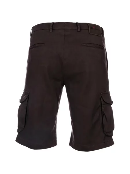 Pantaloni scurți cargo Kiton cu autograf maro